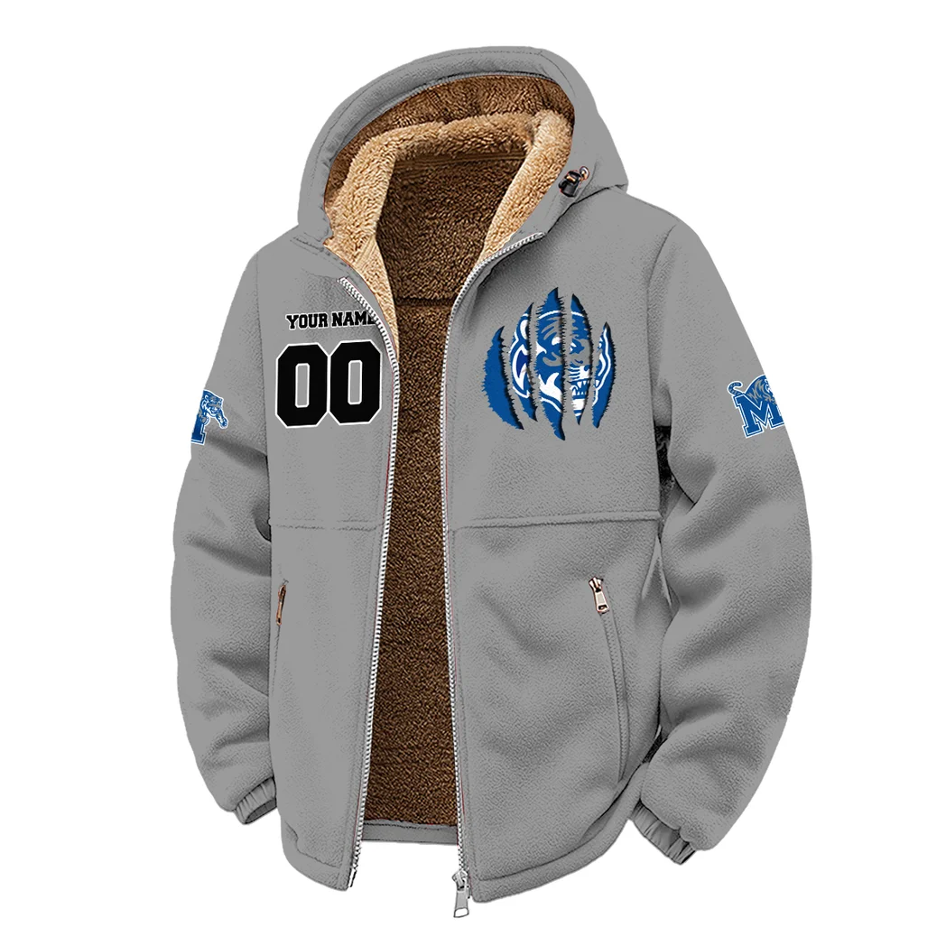 The Tiger Pride Winter Fleece Jacket, Luxe Microfleece Pullover HVN1449ME - Grey - Image 2