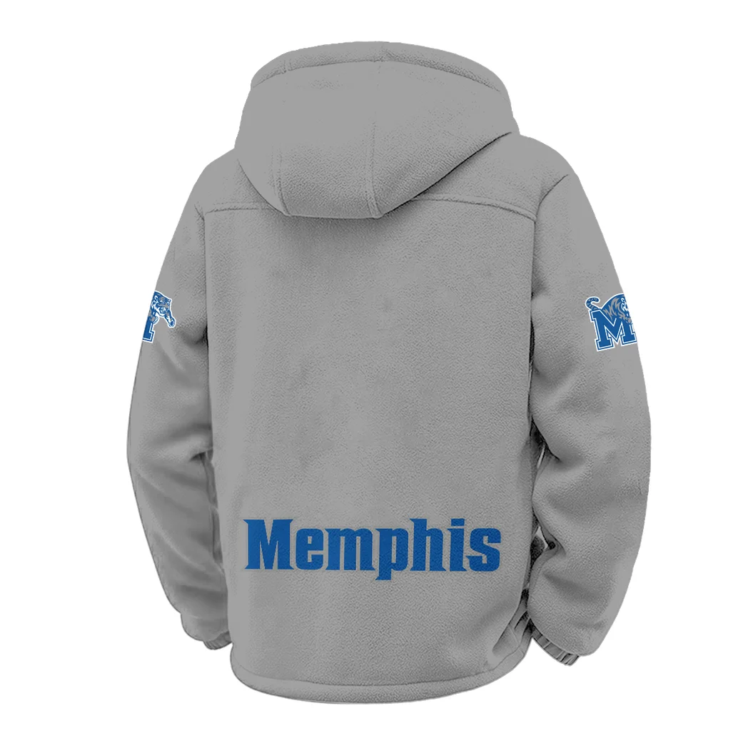 The Tiger Pride Winter Fleece Jacket, Luxe Microfleece Pullover HVN1449ME - Grey - Image 3