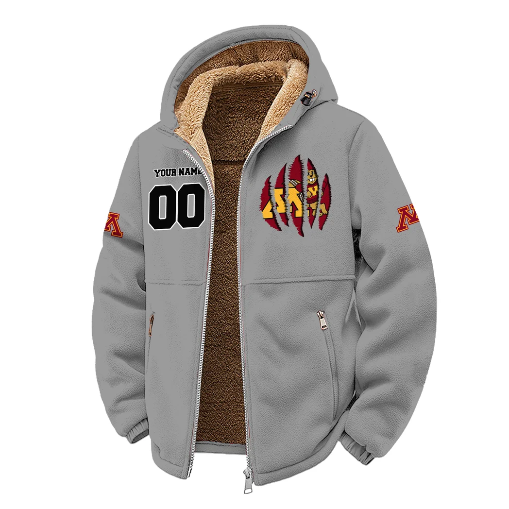 The Minnesota Pride Winter Fleece Jacket, All-Mountain Sport Jacket HVN1449MG - Grey - Image 2