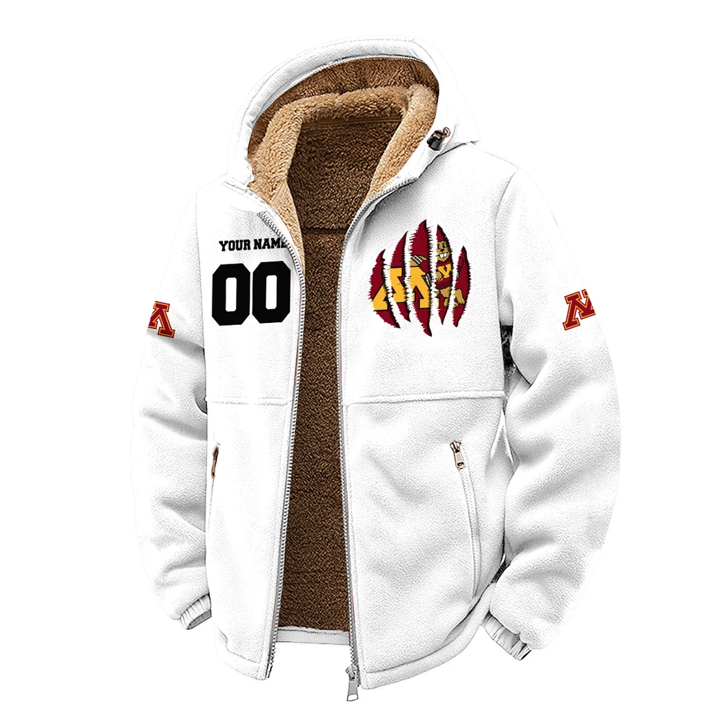 The Minnesota Pride Winter Fleece Jacket, All-Mountain Sport Jacket HVN1449MG - White - Image 2