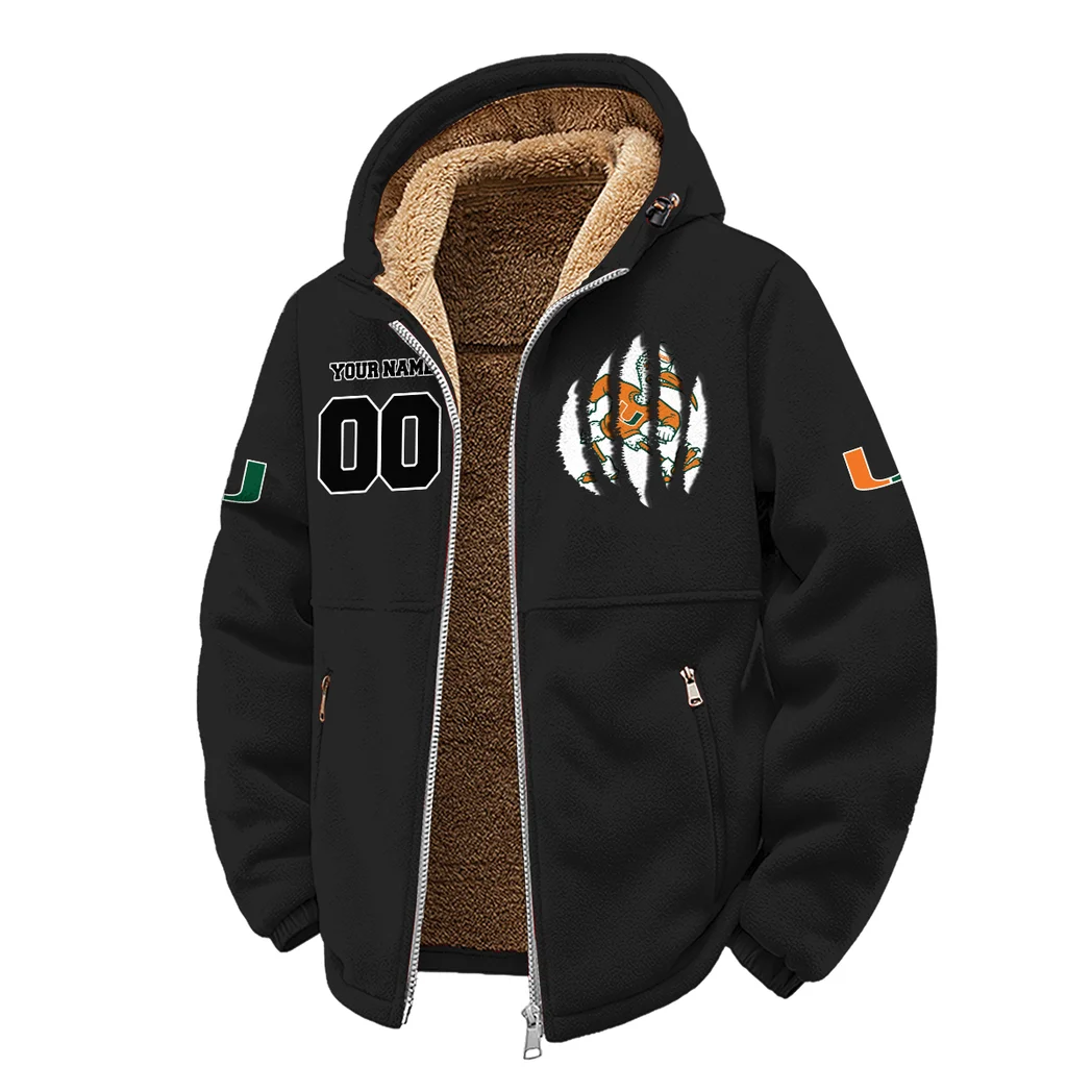 The Miami Spirit Winter Fleece Jacket, Cold Weather Hiking Fleece HVN1449MH - Black - Image 2