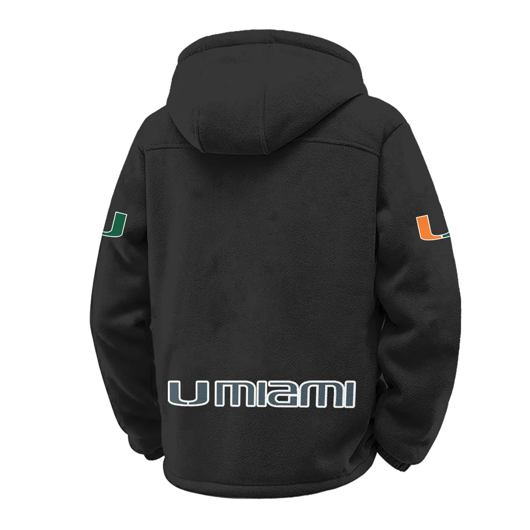 The Miami Spirit Winter Fleece Jacket, Cold Weather Hiking Fleece HVN1449MH - Black - Image 3