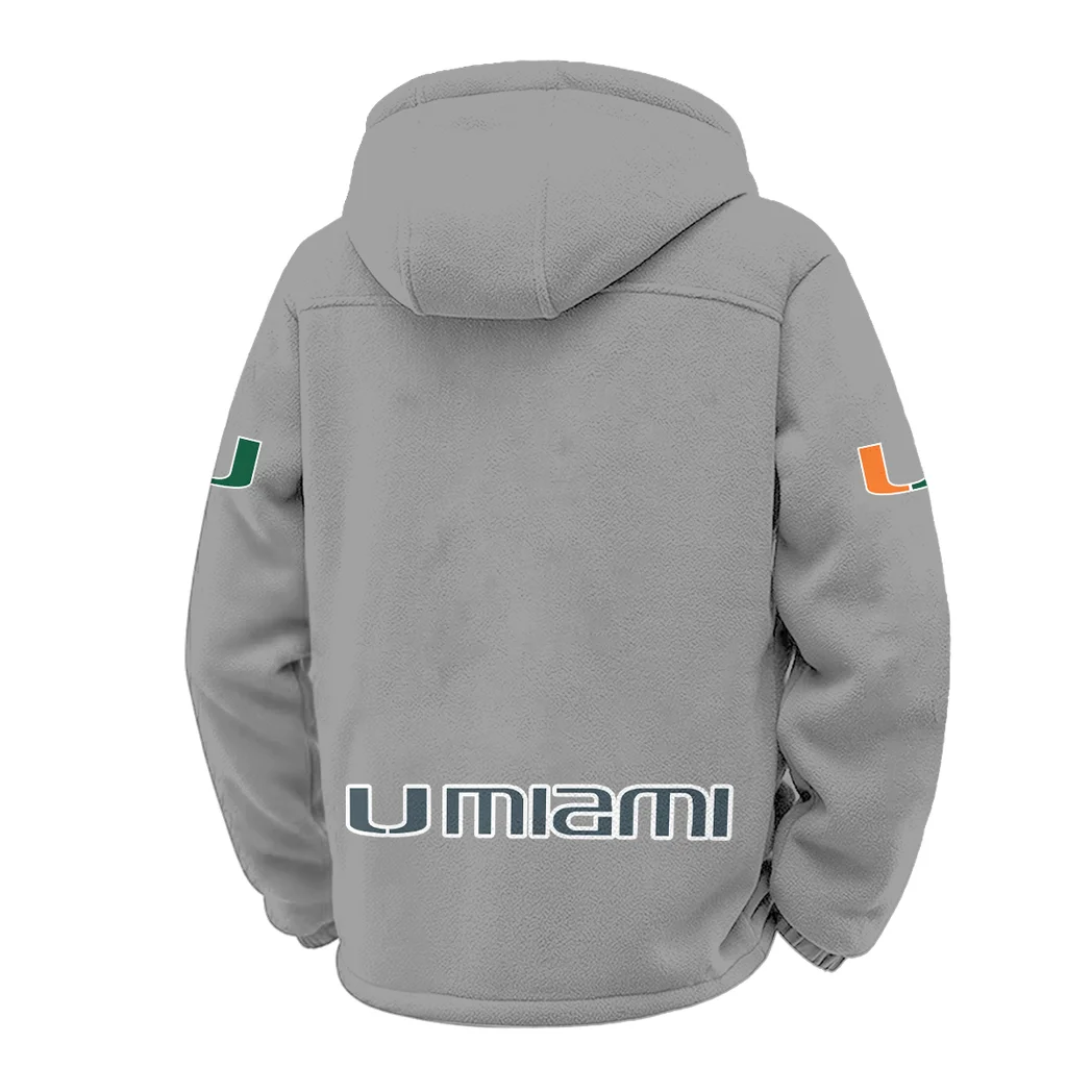 The Miami Spirit Winter Fleece Jacket, Cold Weather Hiking Fleece HVN1449MH - Grey - Image 3