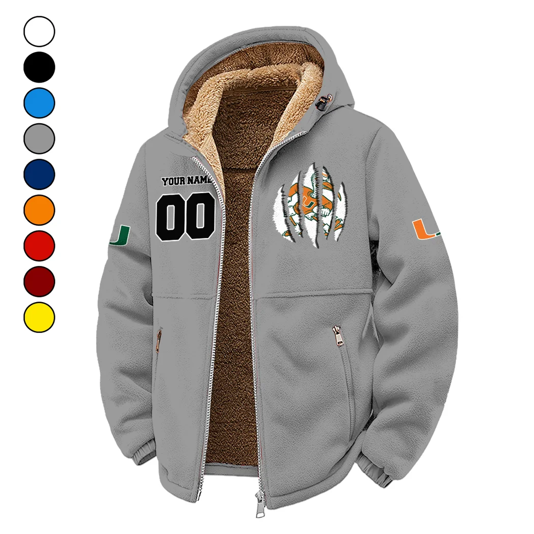 The Miami Spirit Winter Fleece Jacket, Cold Weather Hiking Fleece HVN1449MH - Grey