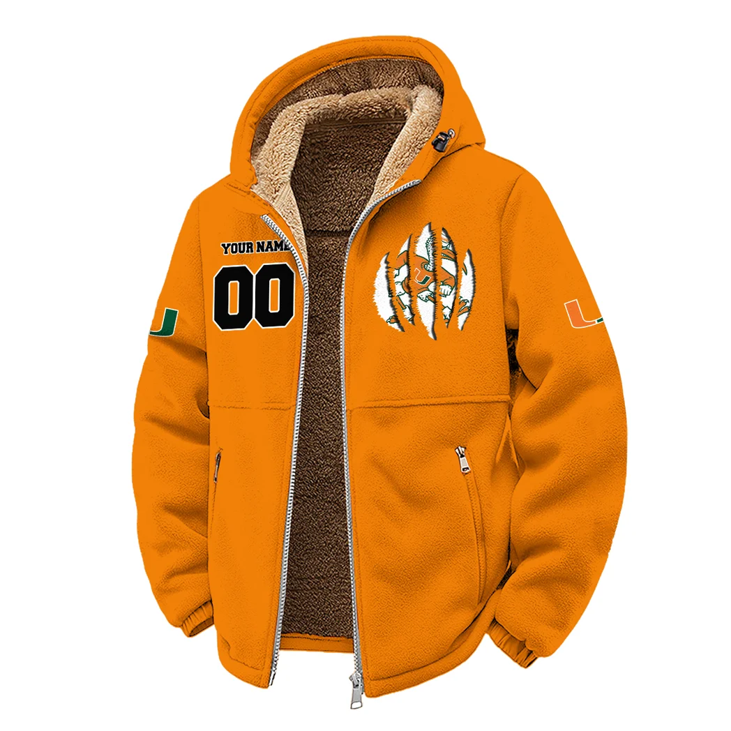 The Miami Spirit Winter Fleece Jacket, Cold Weather Hiking Fleece HVN1449MH - Orange - Image 2