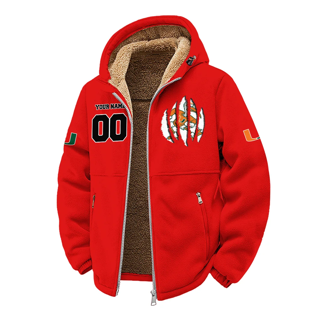 The Miami Spirit Winter Fleece Jacket, Cold Weather Hiking Fleece HVN1449MH - red - Image 2