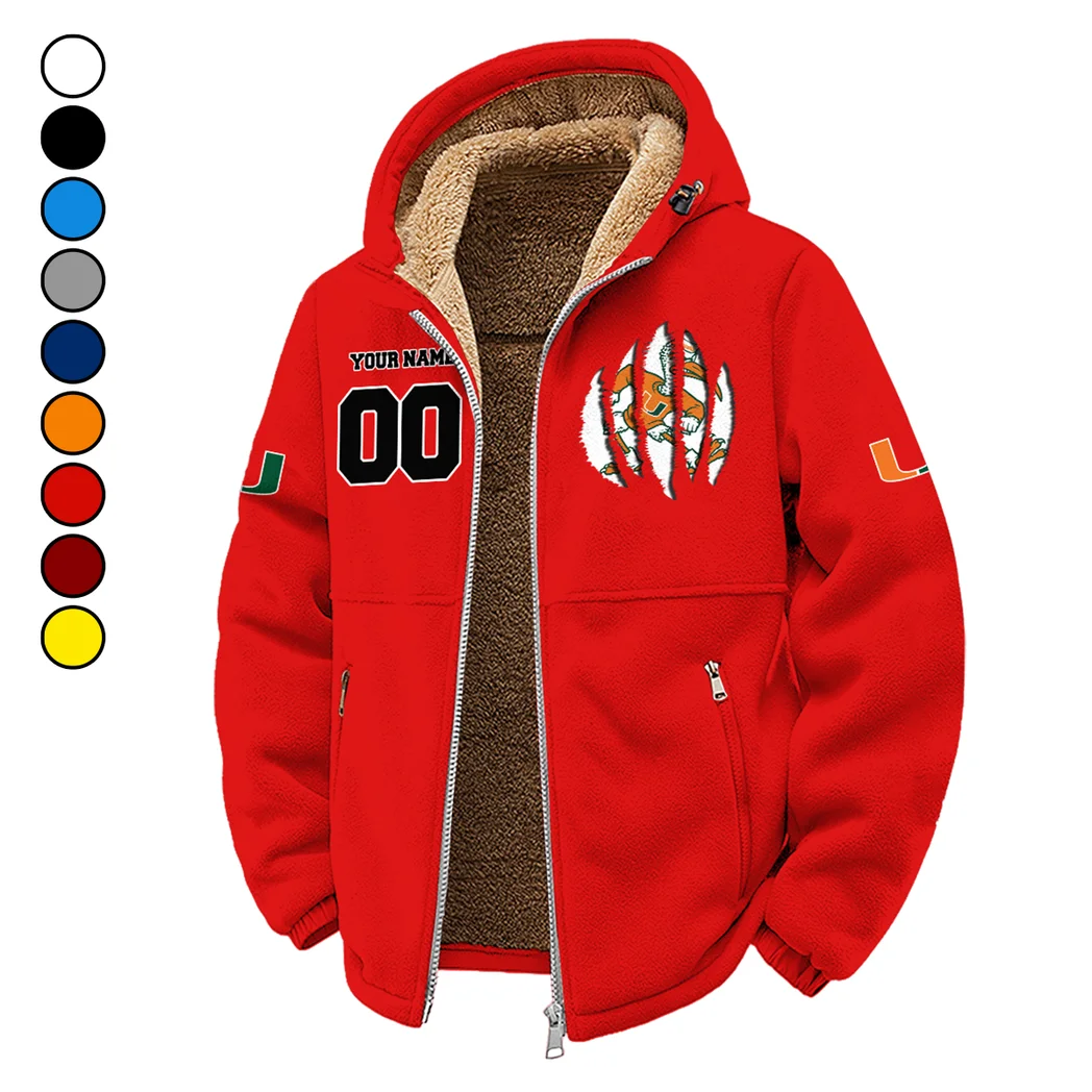 The Miami Spirit Winter Fleece Jacket, Cold Weather Hiking Fleece HVN1449MH - red
