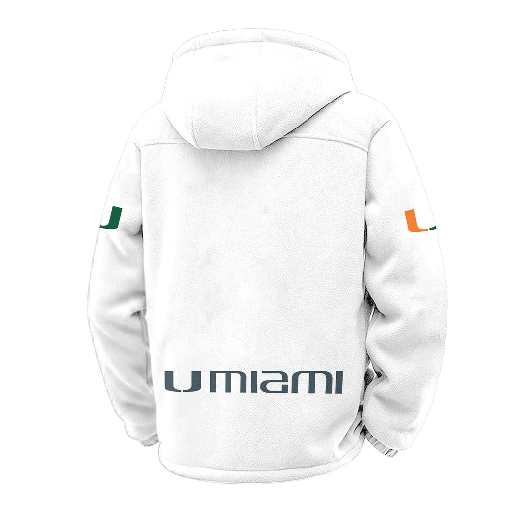 The Miami Spirit Winter Fleece Jacket, Cold Weather Hiking Fleece HVN1449MH - White - Image 3