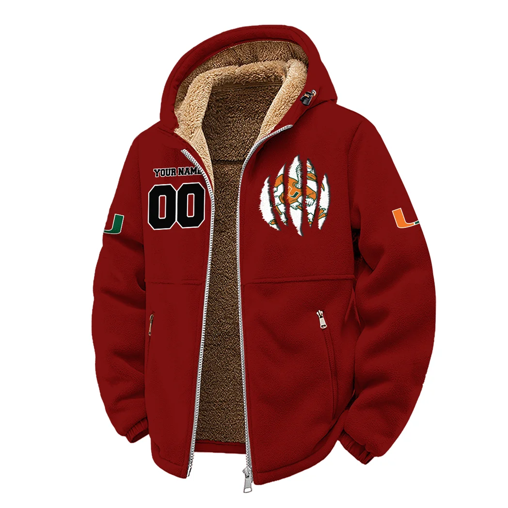 The Miami Spirit Winter Fleece Jacket, Cold Weather Hiking Fleece HVN1449MH - Wine - Image 2