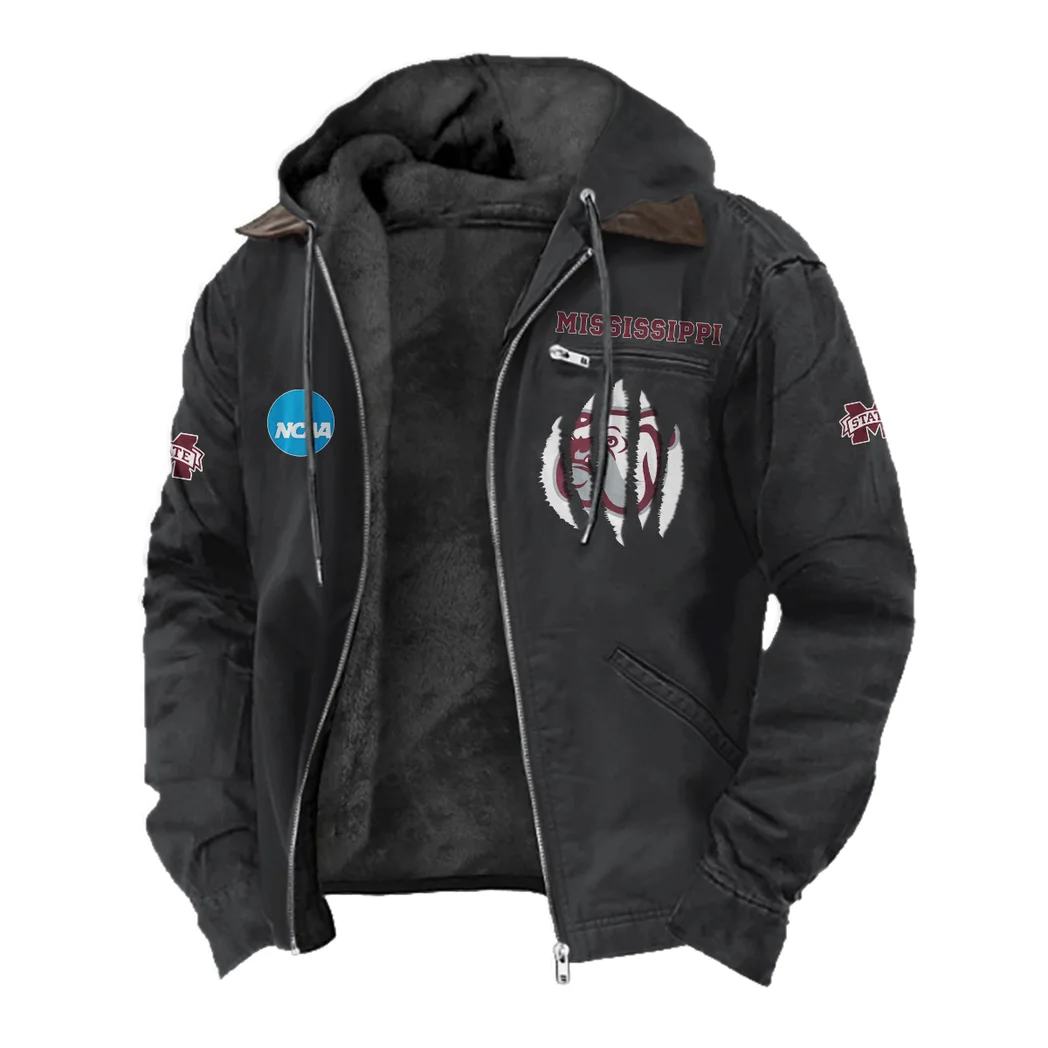 The MSU Pride Flannel Hoodie, Fan Pride Hooded Flannel HVN1449MS - Black - Image 2