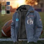 The MSU Pride Flannel Hoodie, Fan Pride Hooded Flannel HVN1449MS - Navy Blue