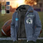 The Spartans Flannel Hoodie, Rugged Sport Flannel Hoodie HVN1449MS - Navy Blue