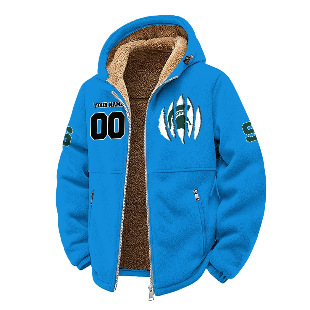 The Spartans Winter Fleece Jacket, Ultra-Soft Fleece Shell HVN1449MS - cyan - Image 2