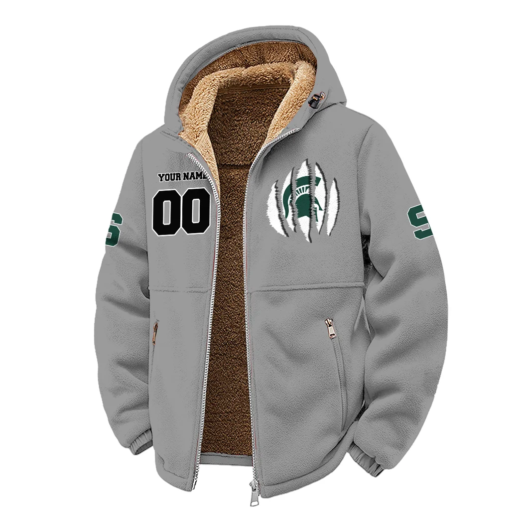 The Spartans Winter Fleece Jacket, Ultra-Soft Fleece Shell HVN1449MS - Grey - Image 2