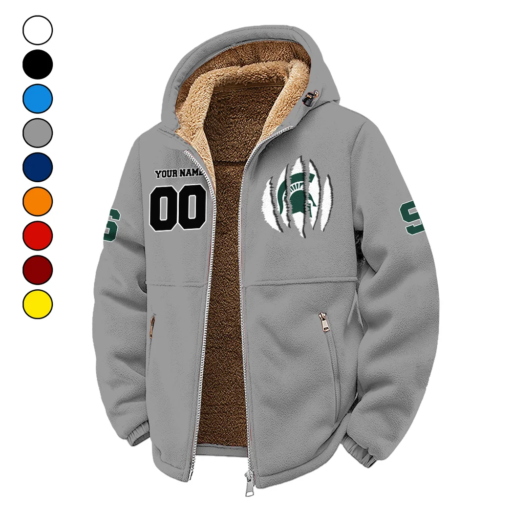 The Spartans Winter Fleece Jacket, Ultra-Soft Fleece Shell HVN1449MS - Grey