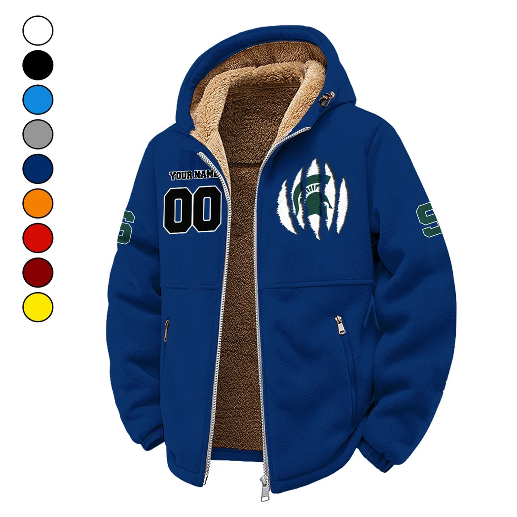 The Spartans Winter Fleece Jacket, Ultra-Soft Fleece Shell HVN1449MS - Navy
