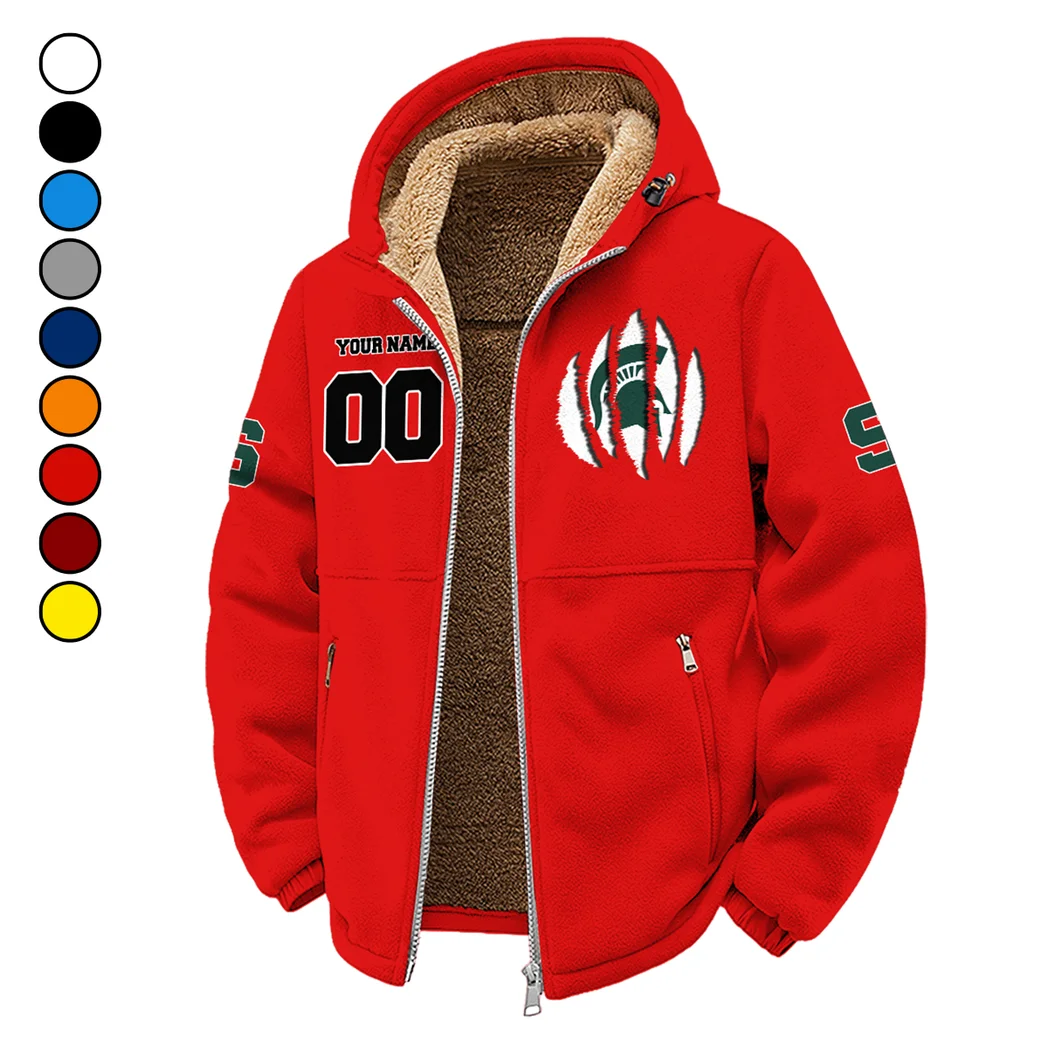 The Spartans Winter Fleece Jacket, Ultra-Soft Fleece Shell HVN1449MS - red