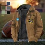 The Tigers Flannel Hoodie, Warm Sport Spirit Hoodie HVN1449MT - Camel