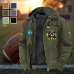 The Tigers Flannel Hoodie, Warm Sport Spirit Hoodie HVN1449MT - Green