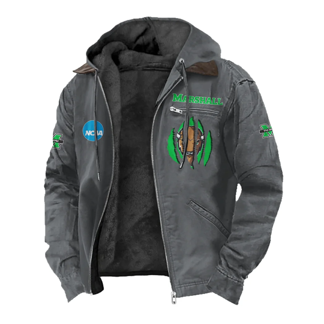 Marshall Flannel Hoodie, Sport Vibe Hooded Flannel HVN1449MT - Gray - Image 2