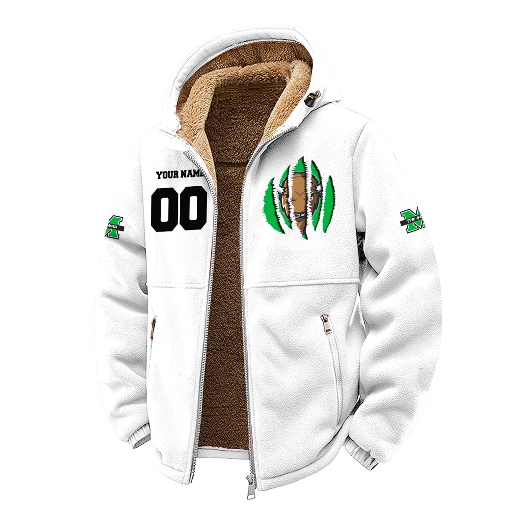 Marshall Winter Fleece Jacket, Anti-Pill Thermal Fleece HVN1449MT - White - Image 2