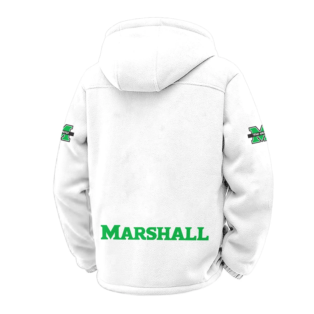 Marshall Winter Fleece Jacket, Anti-Pill Thermal Fleece HVN1449MT - White - Image 3