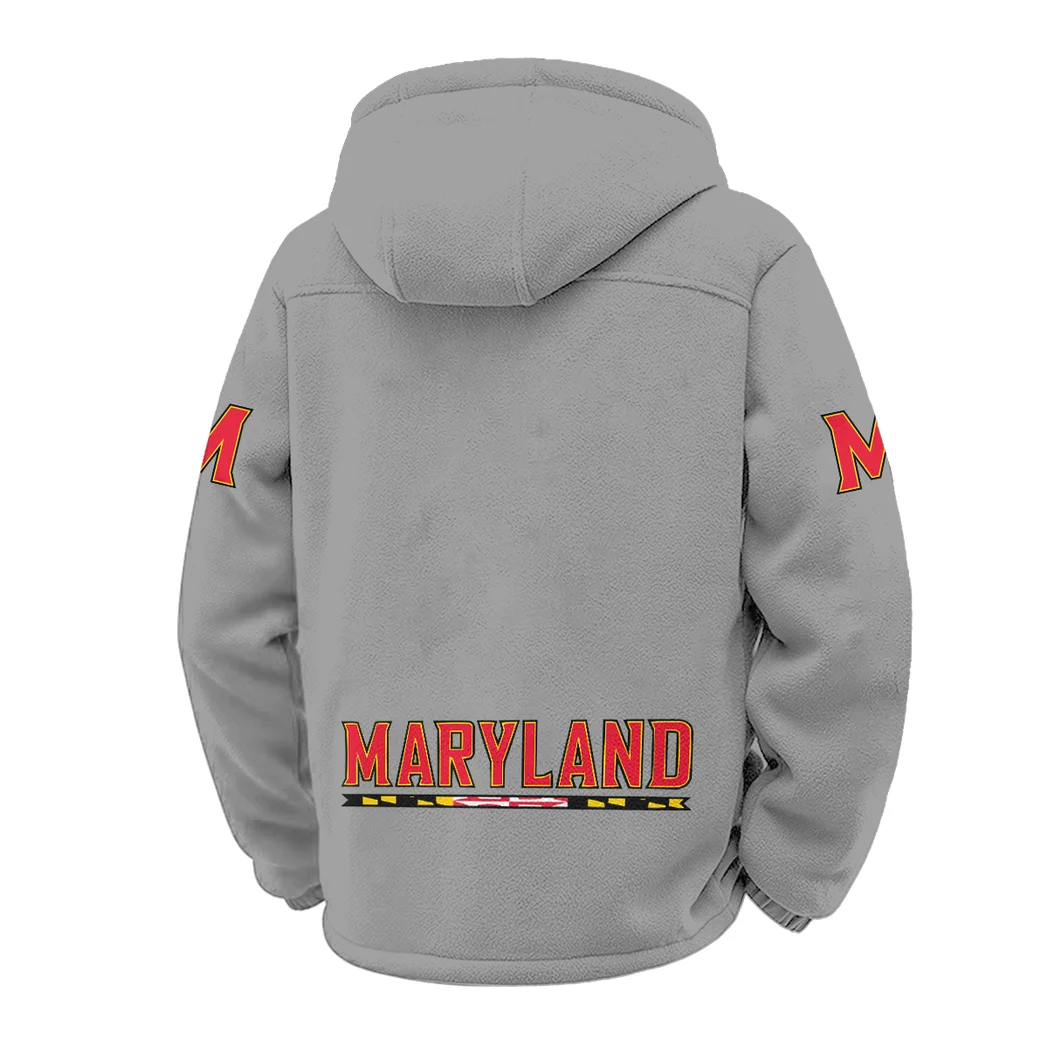 The Maryland Winter Fleece Jacket, Heavyweight Plush Fleece HVN1449MT - Grey - Image 3
