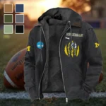 Team 145 Flannel Hoodie, Cold Game Day Hoodie HVN1449MW - Black