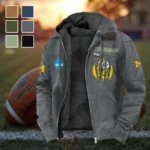 Team 145 Flannel Hoodie, Cold Game Day Hoodie HVN1449MW - Gray