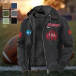 The Scarlet and Cream Flannel Hoodie, Supporter Spirit Hooded Flannel HVN1449NC - Black