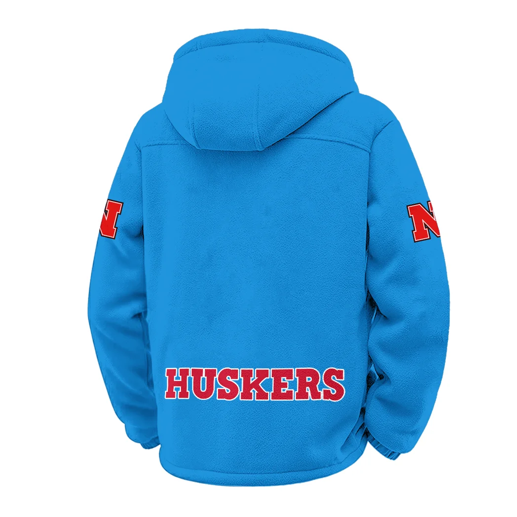 The Scarlet and Cream Winter Fleece Jacket, Warm Core Loft Fleece HVN1449NC - cyan - Image 3