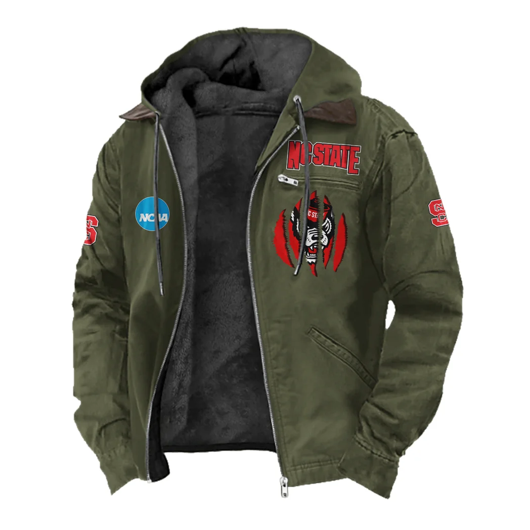 Raleigh’s Finest Flannel Hoodie, Athletic Lifestyle Fan Hoodie HVN1449NC - Green - Image 2