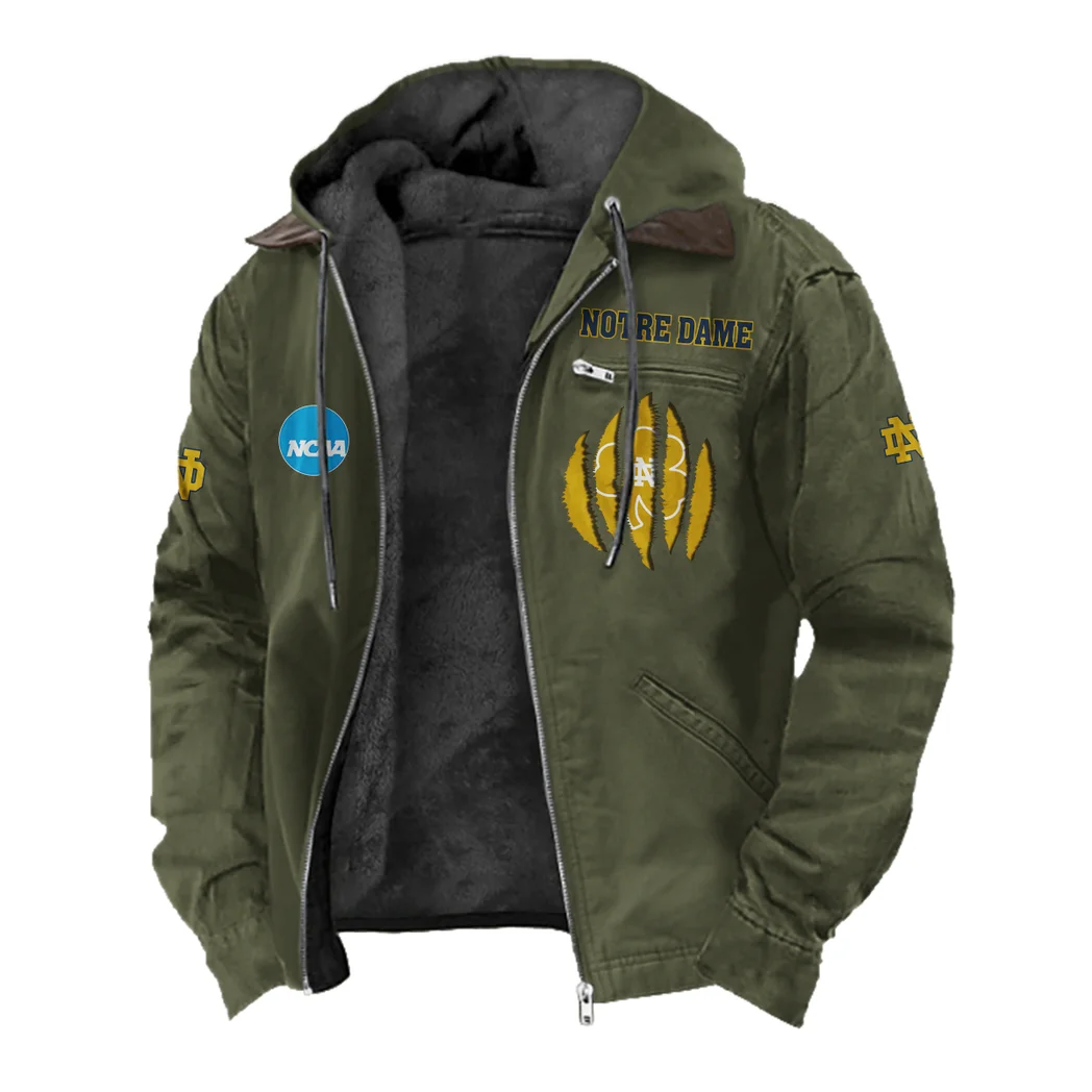 The Fighting Irish Flannel Hoodie, Fan Squad Flannel Hoodie HVN1449ND - Green - Image 2
