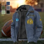 The Fighting Irish Flannel Hoodie, Fan Squad Flannel Hoodie HVN1449ND - Navy Blue
