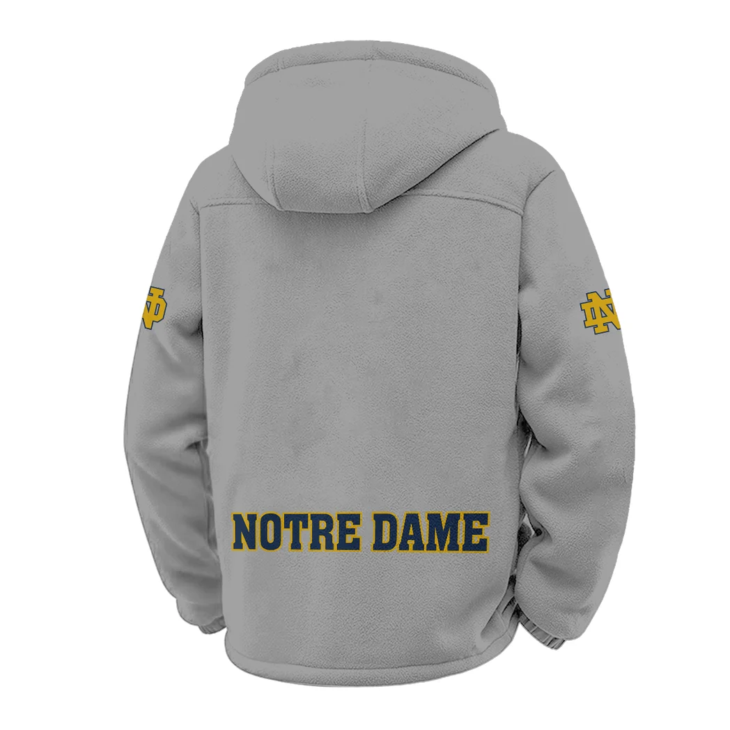 The Fighting Irish Winter Fleece Jacket, Sherpa Lined Winter Fleece HVN1449ND - Grey - Image 3