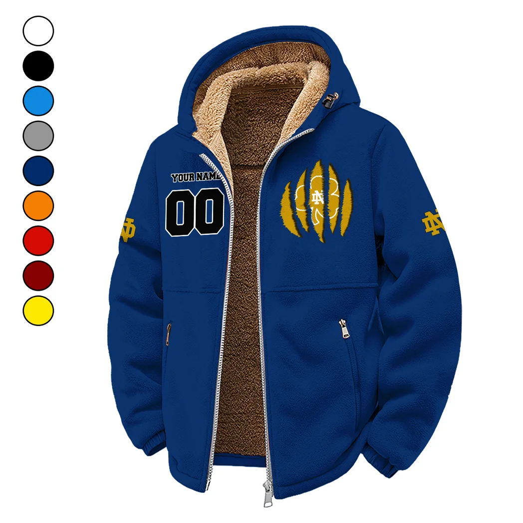 The Fighting Irish Winter Fleece Jacket, Sherpa Lined Winter Fleece HVN1449ND - Navy