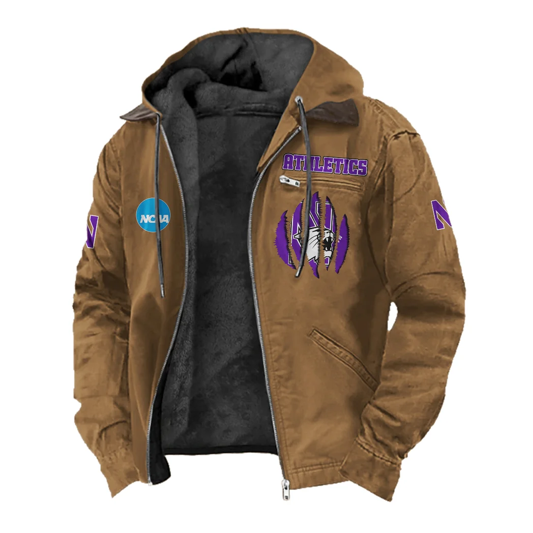The Wildcat Pride Flannel Hoodie, Everyday Supporter Hooded Flannel HVN1449NW - Camel - Image 2