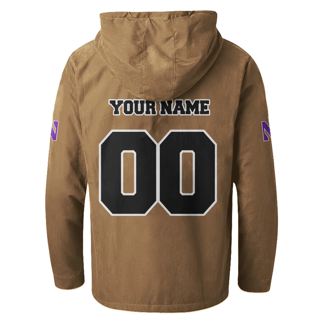 The Wildcat Pride Flannel Hoodie, Everyday Supporter Hooded Flannel HVN1449NW - Camel - Image 3