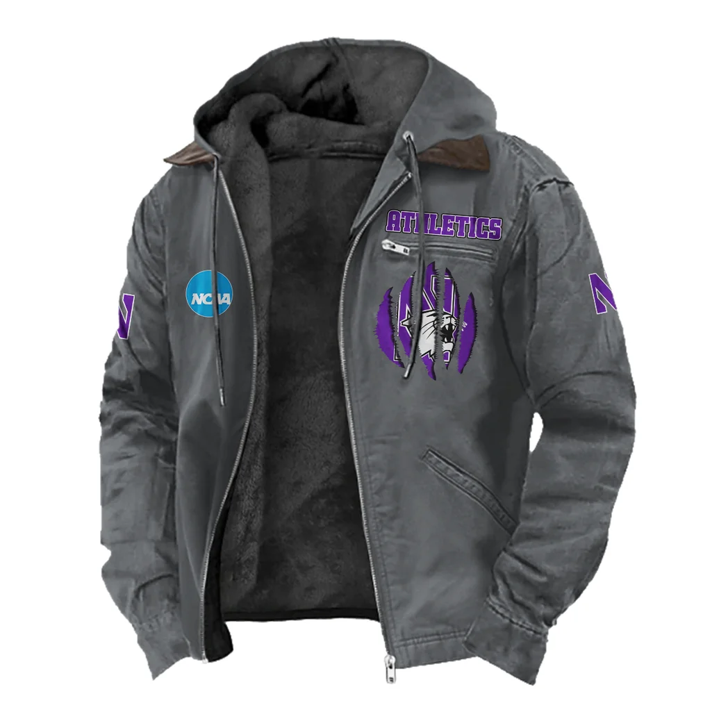 The Wildcat Pride Flannel Hoodie, Everyday Supporter Hooded Flannel HVN1449NW - Gray - Image 2