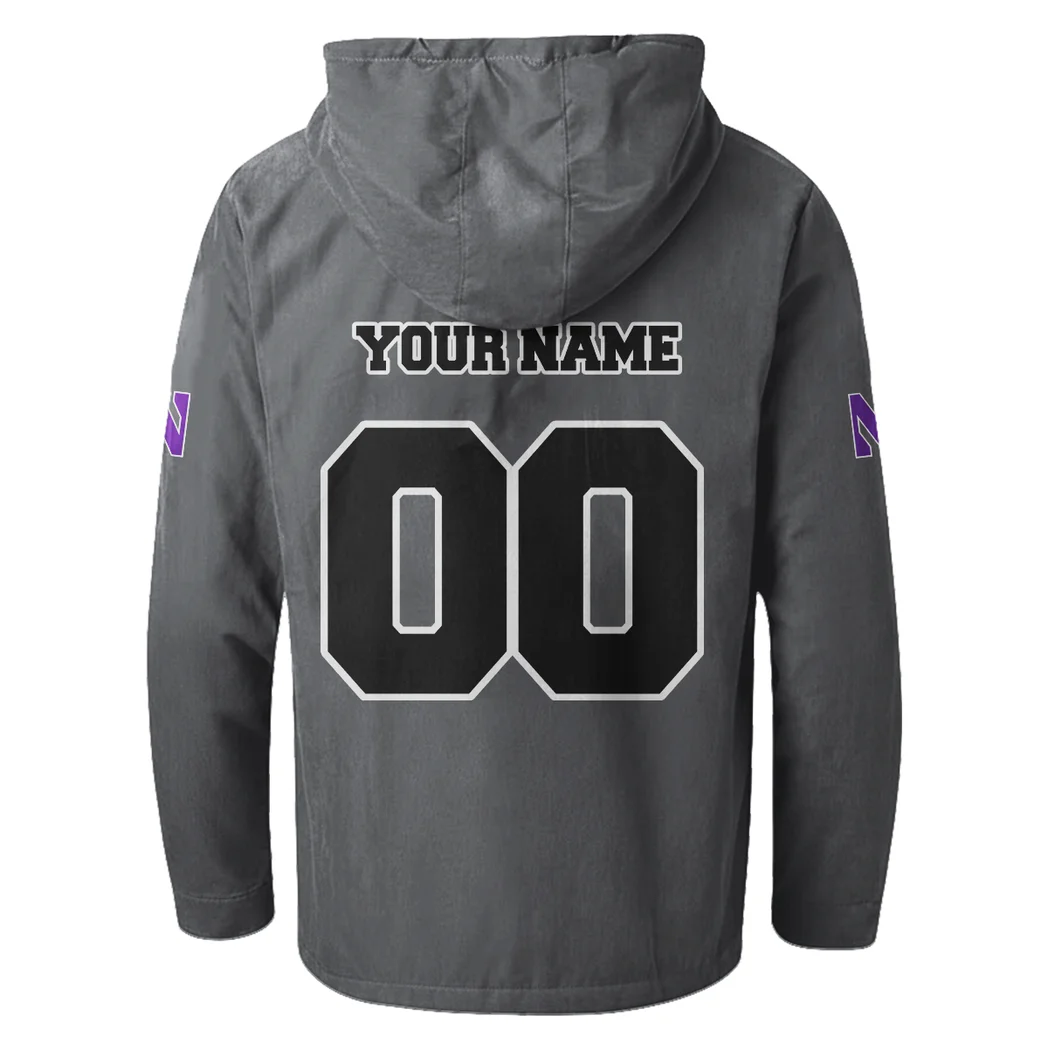 The Wildcat Pride Flannel Hoodie, Everyday Supporter Hooded Flannel HVN1449NW - Gray - Image 3