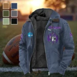 The Wildcat Pride Flannel Hoodie, Everyday Supporter Hooded Flannel HVN1449NW - Navy Blue