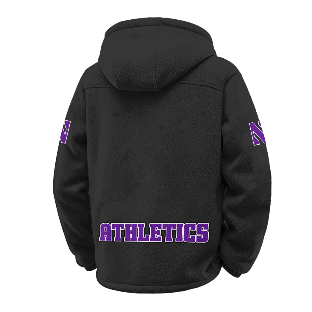 The Wildcat Pride Winter Fleece Jacket, Cold Weather Hiking Fleece HVN1449NW - Black - Image 3