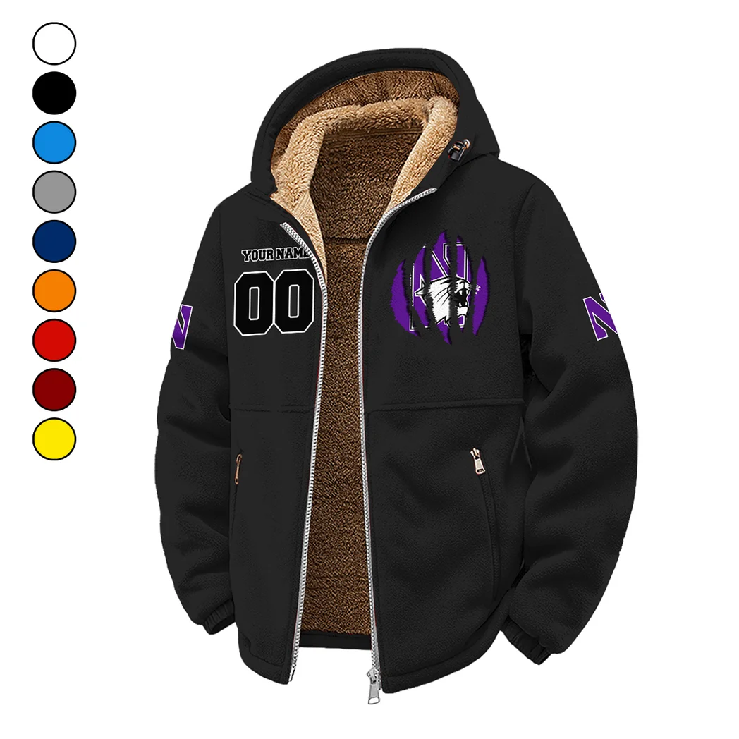 The Wildcat Pride Winter Fleece Jacket, Cold Weather Hiking Fleece HVN1449NW - Black