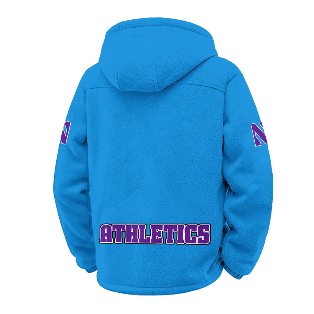 The Wildcat Pride Winter Fleece Jacket, Cold Weather Hiking Fleece HVN1449NW - cyan - Image 3