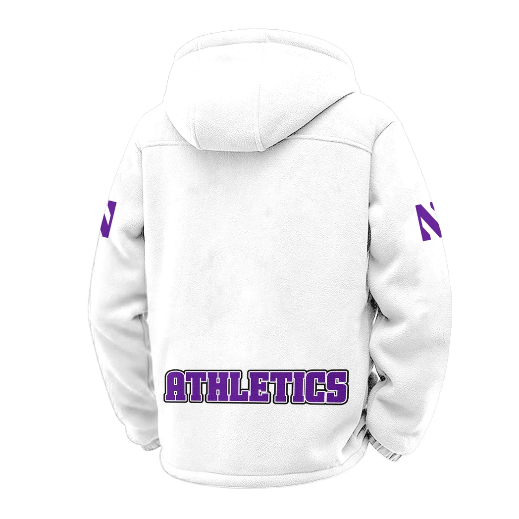 The Wildcat Pride Winter Fleece Jacket, Cold Weather Hiking Fleece HVN1449NW - White - Image 3