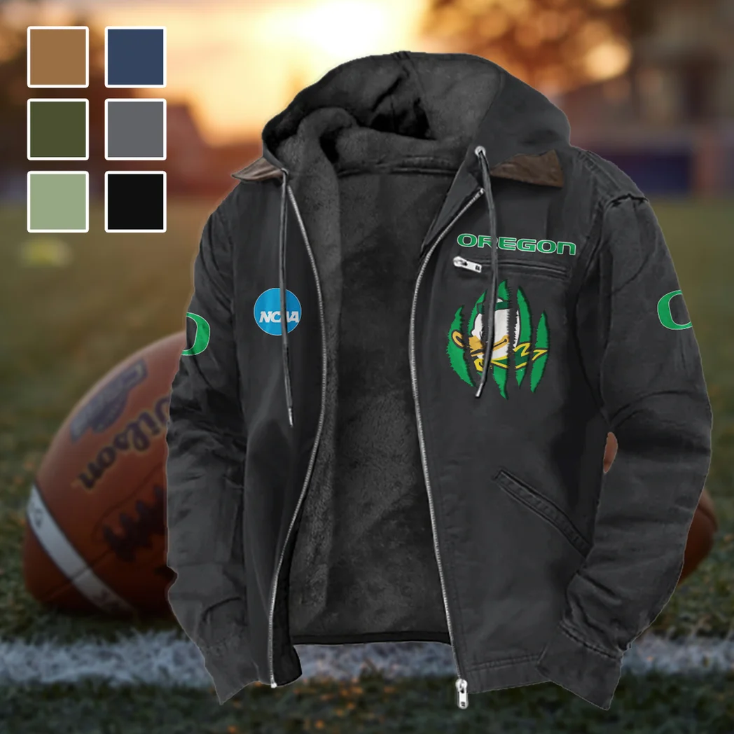 The Duck Spirit Flannel Hoodie, Team Spirit Flannel Hoodie HVN1449OD - Black