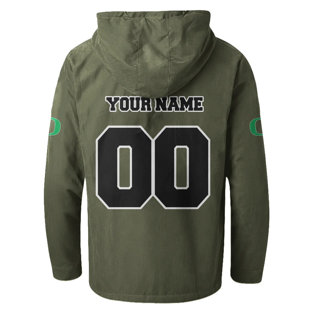 The Duck Spirit Flannel Hoodie, Team Spirit Flannel Hoodie HVN1449OD - Green - Image 3
