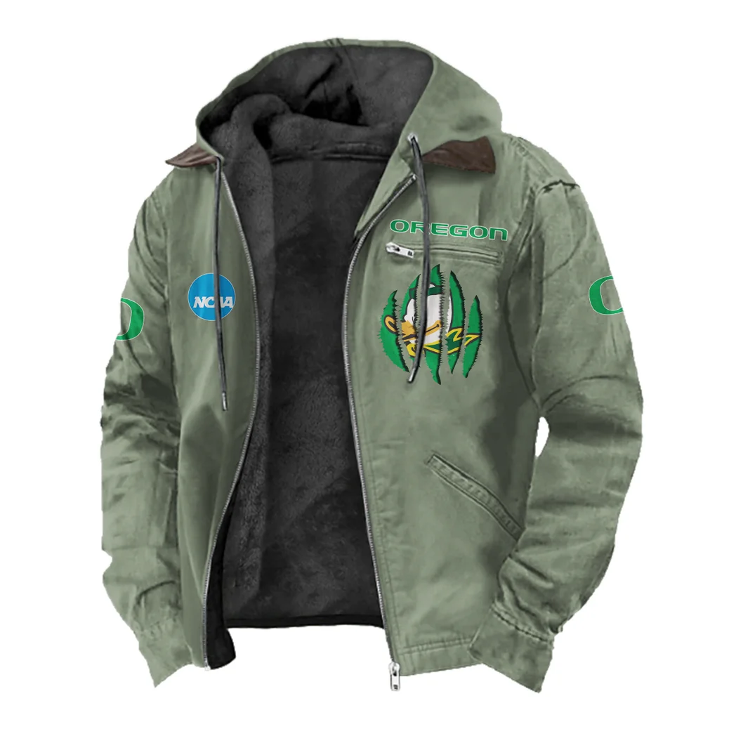 The Duck Spirit Flannel Hoodie, Team Spirit Flannel Hoodie HVN1449OD - Light Green - Image 2