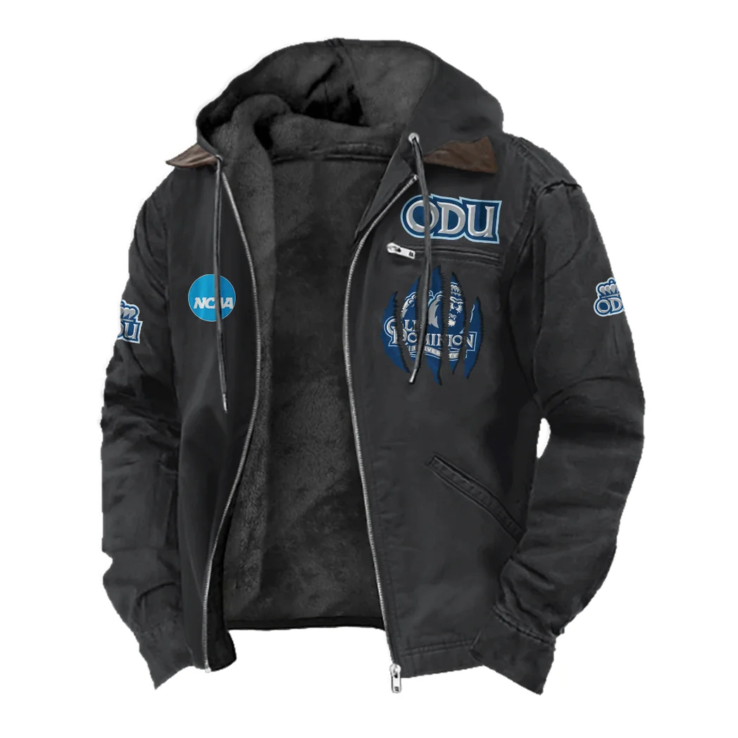 The Royal Blue Flannel Hoodie, Street Style Sport Hoodie HVN1449OD - Black - Image 2