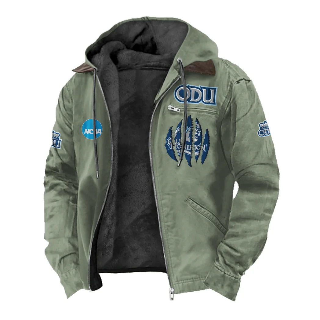 The Royal Blue Flannel Hoodie, Street Style Sport Hoodie HVN1449OD - Light Green - Image 2